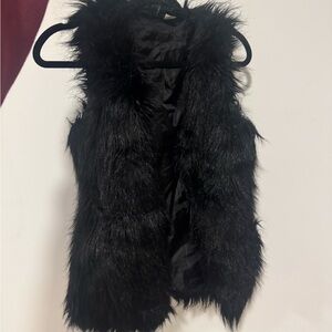 Black Faux Fur Vest
